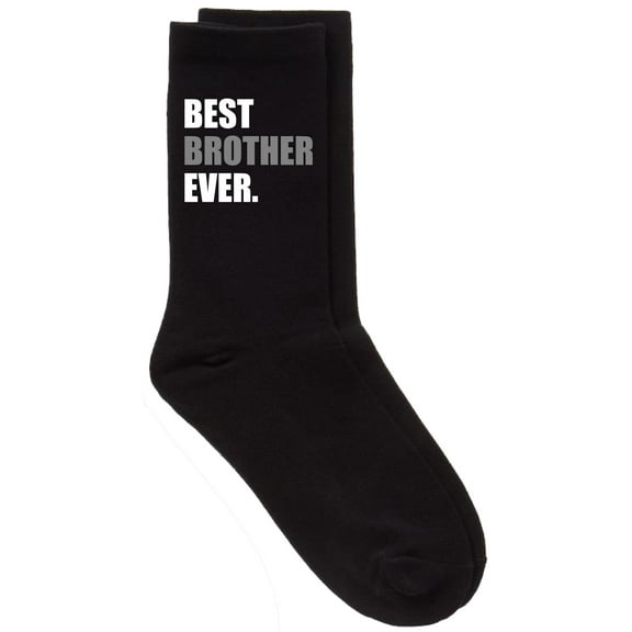 Best Brother Ever V2 Black Calf Socks Fathers Day Birthday Christmas Mens Present