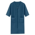 thumbnail image 5 of QSAWXQZ Men's Short Sleeve Nightshirt Soft V Neck Sleepwear Loose Nightgown Casual Loungewear with Pocket Green 2XL, 5 of 8