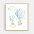 thumbnail image 2 of Blue Hot Air Balloon, Bear, Bunny, Forest Animals, Woodland Animals, Boy Nursery - Illustration Hot Air Balloon Watercolor Whimsical Animal Pastel Unframed Wall Art Print 24 x 30 inches, 2 of 13