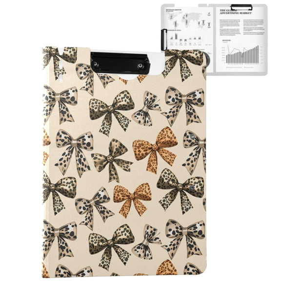 ALAZA Leopard Bows A4 Foldable Clipboard 360 Degree Folder Binder