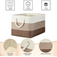 thumbnail image 7 of 8 Pack Collapsible Storage Bins Fabric Storage Bins Polyester Fabric Baskets with Handles Linen Closet Organizer for Shelf Home Closet Towels Toys(15 x 11 x 9.5 in,Mixed Beige), 7 of 7