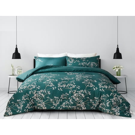 Peach Leaf Comforter Set 400 Gsm 3 Pcs Bedding With 2 Pillowcase For Spring And Autumn Full Queen Green Tree Branch Accuweather Peach Leaf Comforter Set 400 Gsm 3, Dark Teal Bedding King Size