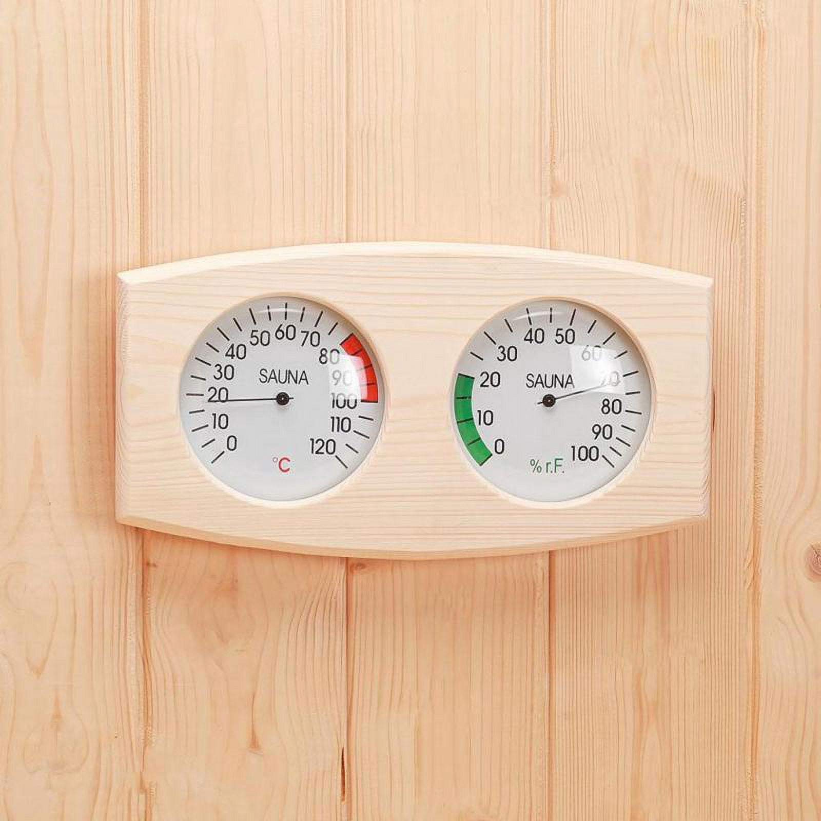 Sauna Thermometer&Hygrometer 2 in 1 Wood Hygrothermograph Sauna Room Accessories