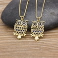 thumbnail image 2 of New Arrival Charm Fashion Owl 14K Yellow Gold Pendant Long Sweater Chain Necklaces Vintage Statement Animal Rhinestone Jewelry For Women, 2 of 6