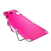 Ostrich The Original Chaise Beach Lounge Chair, Folding and Reclining Outdoor Lounger, Pink