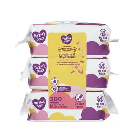 Parent's Choice Limited Edition Sunshine & Daydreams Baby Wipes, 300 Count