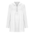 thumbnail image 6 of SwiftWear Solid Hoodies for Women Quarter Zip-Up Hooded Sweatshirts Long Sleeve Pullover Tops Loose Fit Oversized Shirts L, 6 of 6