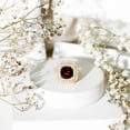 thumbnail image 6 of Rosec Jewels Natural Garnet Cushion Cut Engagement Ring with Halo - 8 mm - Vintage Style Ring for Women - AAA Quality, 18K Yellow Gold, US 8.00, 6 of 9