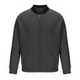 thumbnail image 4 of BVnarty Men's Bomber Jacket Slim Fit Lightweight Stand Collar Zipper Closure Long Sleeve Outwear with Two Side Pockets Dark Gray XXL, 4 of 6