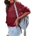 thumbnail image 4 of Long Sleeve Women Hollow Out Casual Knit Sweater, 4 of 5