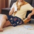 thumbnail image 5 of Balery Autumn Leaves With Blue Men's Cotton Knit Pajama Shorts Waistband & Pockets,Short Pajama Pants-XX-Large, 5 of 8