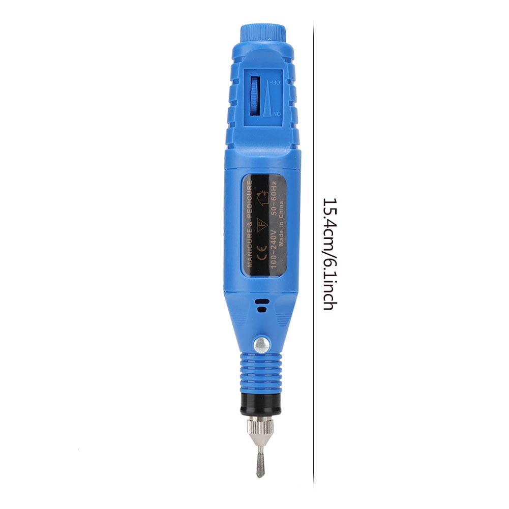 Riousery Professional Electric Manicure Nail Toe Drilling Machine with 30Pcs Grinding Head Set, High Speed Portable Efile for Acrylic Nails and Gel Polish Removal, 100-240V Blue (8.6 inches / 22 cm)