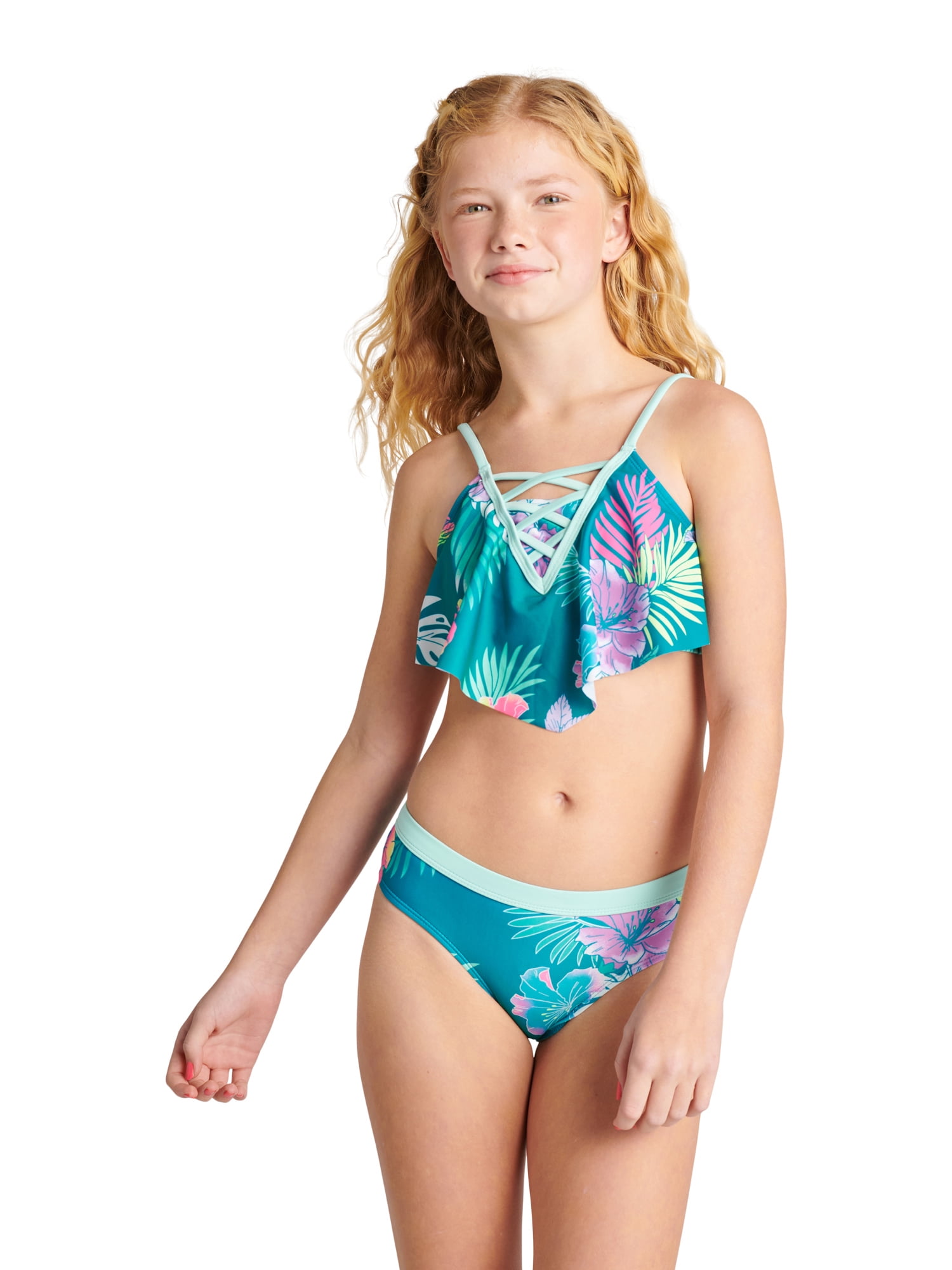 Justice Swimsuit Bikini Cheetah Girls Swim Wear 2 Piece Sz 14 New Bathing Suit 