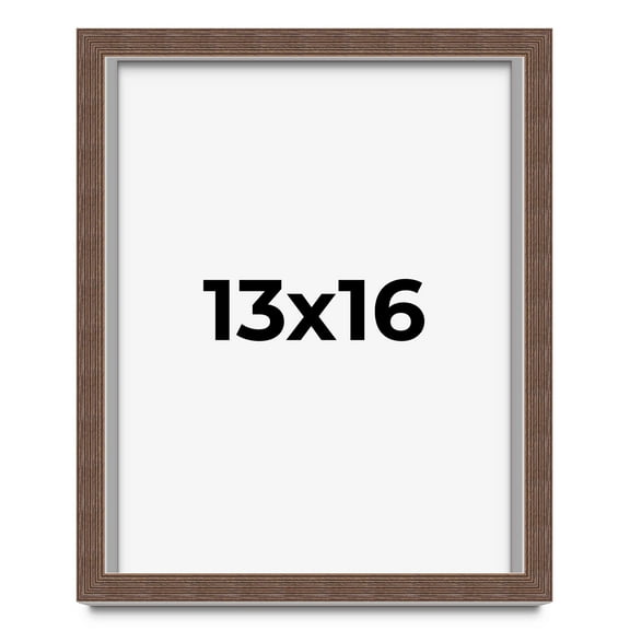 13x16 Shadow Box Frame Brown | 1.125 inches Deep Real Wood Rustic Shadowbox Display Frame | UV