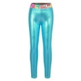 thumbnail image 2 of DPOIS Kids Girls Shiny Metallic Dance Leggings High Waist Footless Yoga Tights Pants, 2 of 3