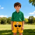 thumbnail image 4 of Niños Pequeños Pantalones de Natación de Color Sólido Impresión Linda de la Expresión Pantalones Cortos de Natación para los Niños, Bolsillo Transpirable Fondo para la Playa de Verano, 4 of 6
