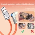 thumbnail image 5 of 3-in-1 Rotating Charging Cable, 4ft Orange Silicone USB Cable with Type-C, Lightning & Micro USB Connectors, 180° Swivel Design with LED Light, Durable Zinc Alloy for Multi-Device Use, 5 of 7