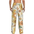 thumbnail image 3 of Picia Groovy Hippie Flower Mushrooms Mens Soft Woven Cotton Elastic Waistband Sleep Pajama Pant Lounge Sleep Pant With Pockets And Drawstring-XX-Large, 3 of 9