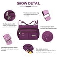 thumbnail image 5 of PouchPort Unisex Polyester Crossbody Shoulder Bags, Multipurpose Purses and Handbags, Purple, 5 of 8