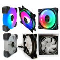 thumbnail image 3 of Ventilador de chasis con control remoto RGB de 12 cm con batería y color mágico, radiador de computadora silencioso con controlador, 3 of 4