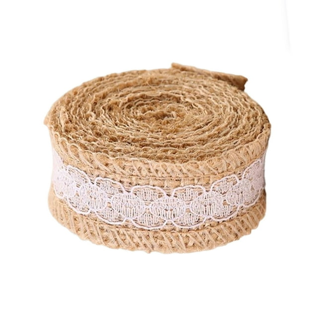 Cateissary Accesorios decorativos rollo de lino DIY exquisita cuerda de cáñamo accesorios de matrimonio accesorios fiesta piso tela de encaje Decoración del hogar 4cm
