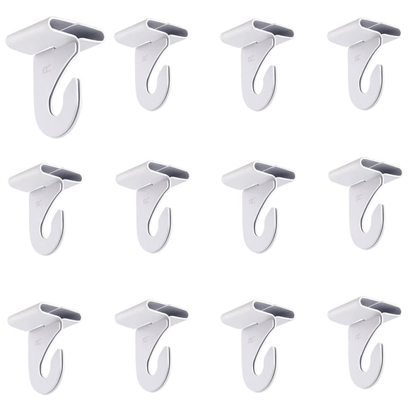 Gansita 12 pares de ganchos de techo abatibles Clip de riel en T Ganchos de techo suspendidos Ganchos de techo resistentes para colgar plantas y decoraciones Ganchos de barra en T de metal para azulej