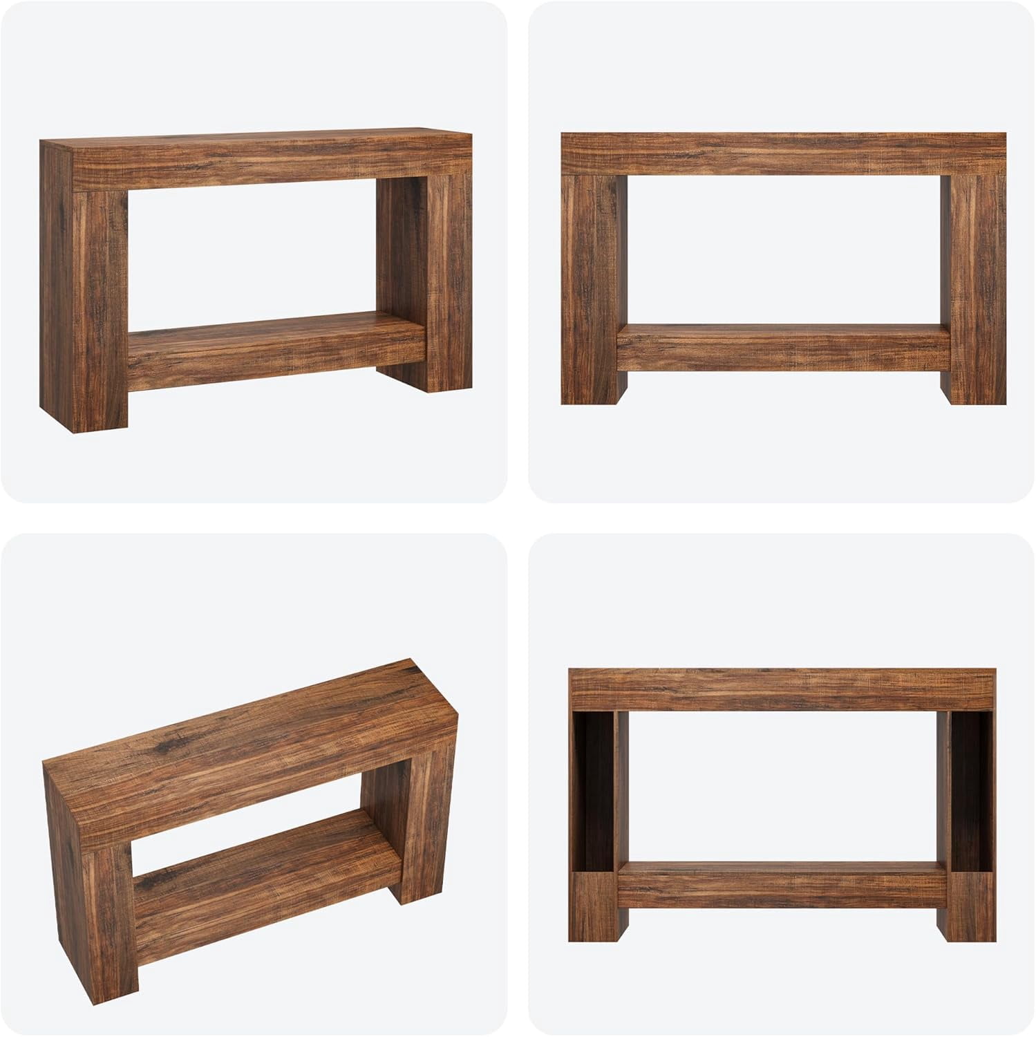 Huisuilinss Hall Console Table, 47" Modern Minimalist Narrow Sofa Display Accent Entry Accent Table Farmhouse Hallway Table with 2-Tier Storage Shelf for Living Room, Entryway, or Hallway