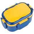 thumbnail image 2 of CHENjy Lunch Box Stainless Steel Leakproof Container Microwave Safe Bento Box with Compartments for Work Picnics Outdoor Meals 5.31*7.67*3.66 in, 2 of 7