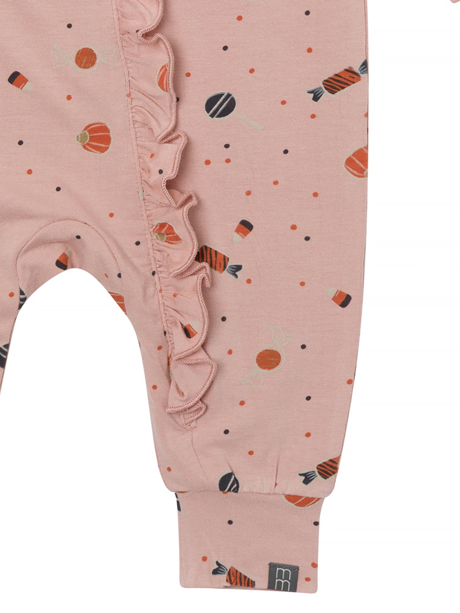 Modern Moments by Gerber Baby Girl Tow-Way Zip Viscose Halloween Ruffled Coverall, Sizes Newborn - 12 Months