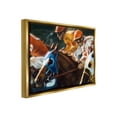 thumbnail image 4 of Stupell Industries Equestrian Jockeys Racing Animals & Insects Painting Gold Floater Framed Canvas Art Print Wall Art, 21 x 17, 4 of 10