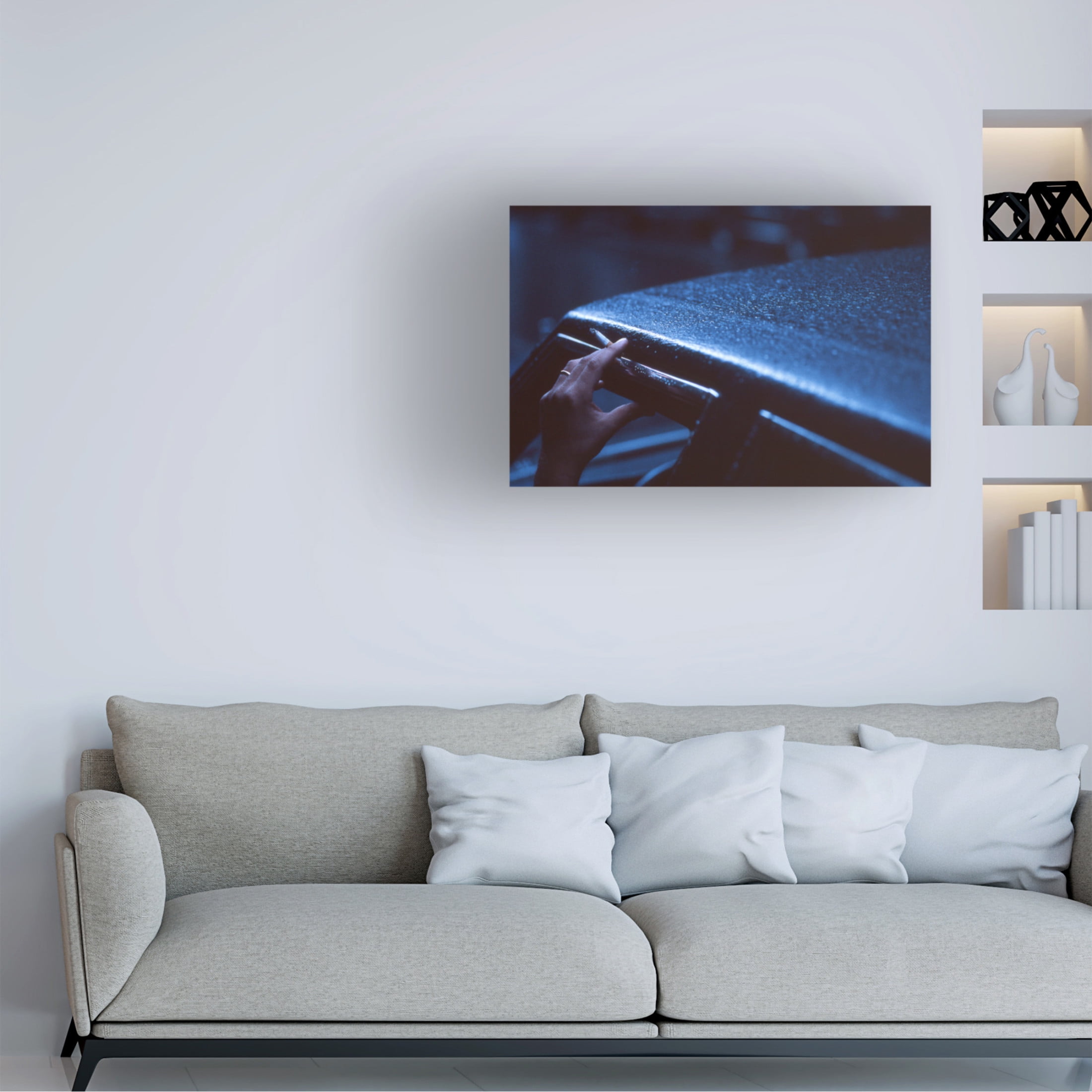 Canvas Wall Art - Dieter Matthes 'Waiting From The Series Qnew York Bluesq ' Wall Art for Living Room, Bedroom, or Office Décor by Trademark Fine Art - 24 x 16 Inches