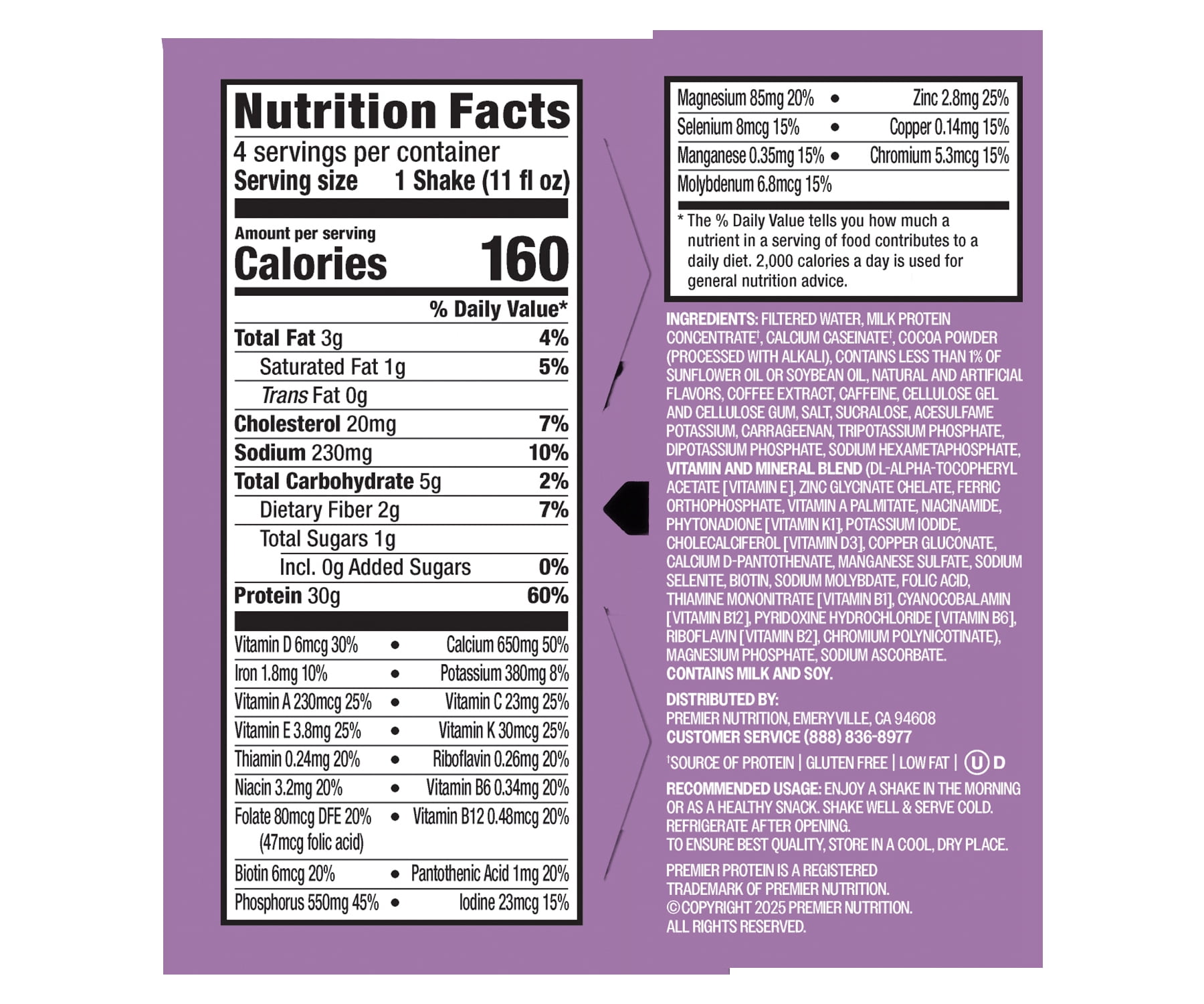 Premier Protein Shake, Coffeehouse Mocha, 30g Protein, 11 Fl Oz, 4 Ct