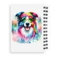 thumbnail image 2 of Hippie Border Collie Portrait Watercolor Tie-Dye Vintage Styles Spiral Bound Journal Borders Dog Lovers Gifts Idea 5x7in Spiral Notebook - 00014, 2 of 5