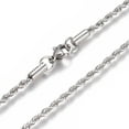 thumbnail image 3 of 10 pc Unisex 304 Stainless Steel Rope Chain Necklaces with Lobster Clasps Stainless Steel Color 19.7 inch(50cm), 3 of 3