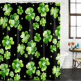 thumbnail image 2 of St. Patrick's Day Shower Curtain, Waterproof Shower Curtains for Bathroom, Watercolor Green Shamrock Polka Dots Black Washable Fabric Bathtub Curtain Set Bath Decor with 12 Hooks Extra Long 72"x96", 2 of 8