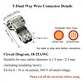 thumbnail image 3 of 15 Uds. Conectores de Cable de 3 VíAs y 2 Conectores de Cable T-Tap Compactos Universales de Bajo Voltaje Sin Pelar para Cable 18-22 AWG, 3 of 5