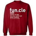 thumbnail image 2 of OXI Crewneck Sweatshirt - Funcle Noun, Basic Casual Sweatshirts for Men's and Women Fleece Sweatshirt Long Sleeve - Antiquee Cherry Small, 2 of 2