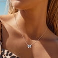 thumbnail image 2 of Suplight Women Bow Necklace 316L Stainless Steel Bowknot Birthstone Necklace Valentine's Day Gift, 2 of 8