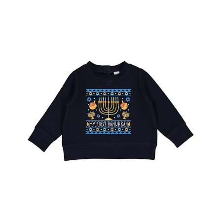 My 1st Hanukkah Baby Sweatshirt with Menorah and Dreidels
