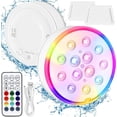 thumbnail image 4 of Luces sumergibles para piscina (paquete de 4), luces subacuáticas cambiantes para piscina con control remoto, luces impermeables para piscina sobre el suelo, bañera, fuente, acuario, 4 of 4