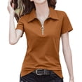thumbnail image 1 of Gibobby Camisetas Mujer Baratas Manga Corta Camiseta suelta informal con cuello en V para mujer, blusa manga corta con estampado(Caqui,M), 1 of 5