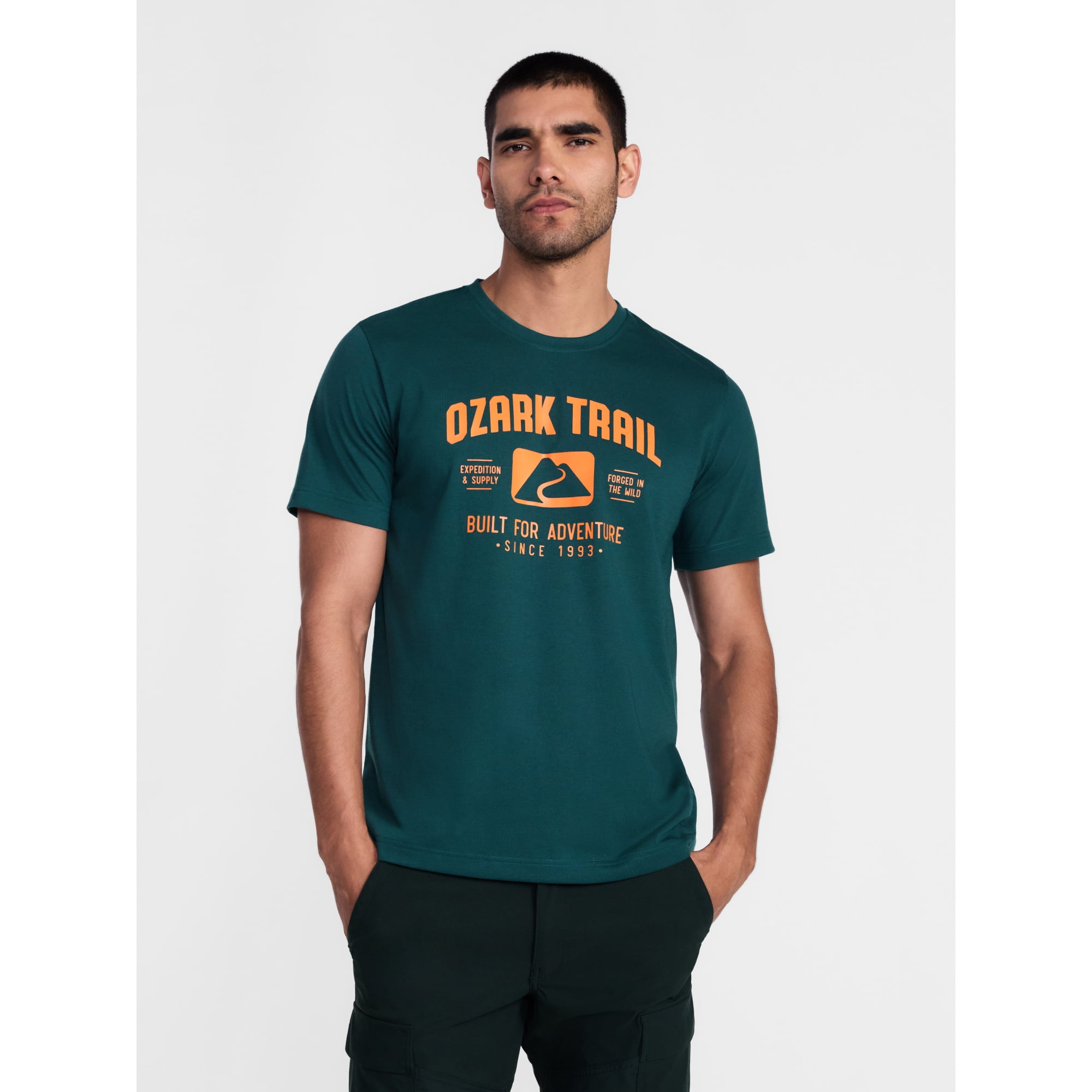 Ozark Trail Men's Active Graphic Tee with Short Sleeves, Sizes S-3XL