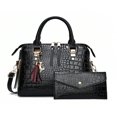 thumbnail image 1 of LNGOOR Women‘s Fashion Crocodile Pattern Mother-Bag Two Piece Set  Large Capacity And Versatile Handbag With Tassel Pendant Gift, 1 of 6