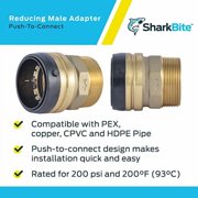 Sharkbite 1/2 x 1/2 MNPT Straight Male Connector in Brass - U120LF