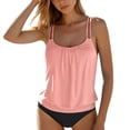 thumbnail image 1 of adviicd Tankini Swim Tops Women's Tankini Sets Two Piece Bathing Suits Tummy Control Square Neck Adjustable Straps Ruched Ribbed(Light Pink,M), 1 of 7