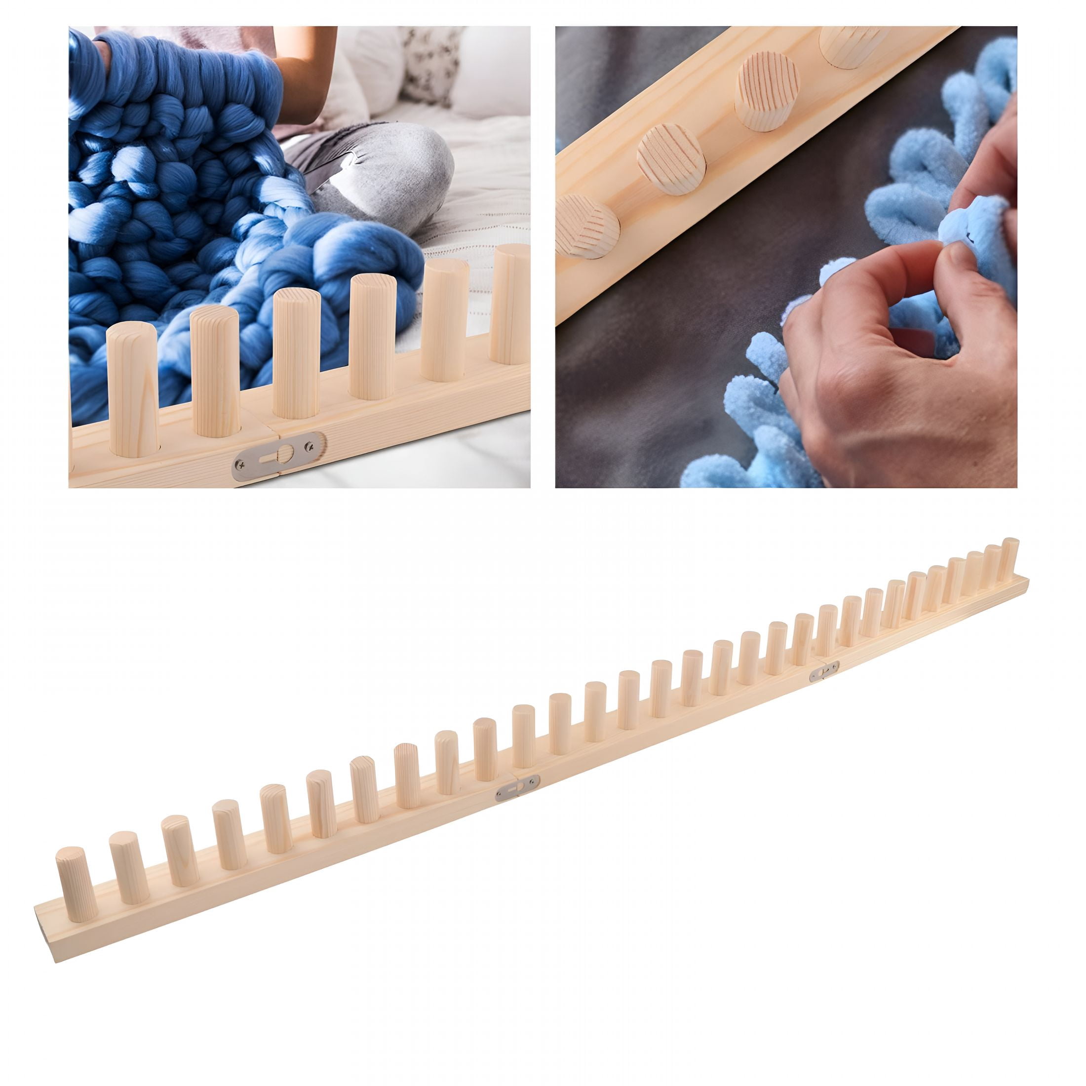 TUWAFE 2026 New Wooden Knitting Loom Frame for Chunky Knit Blankets Diy Knitting Loom Adjustable for Crafting, Knitting Projects, Homemade Blankets, Cozy Decor, Creative Hobbies.