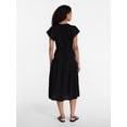thumbnail image 3 of Time and Tru Women's and Women's Plus Double Cloth Midi Dress, Sizes XS-4X, 3 of 5