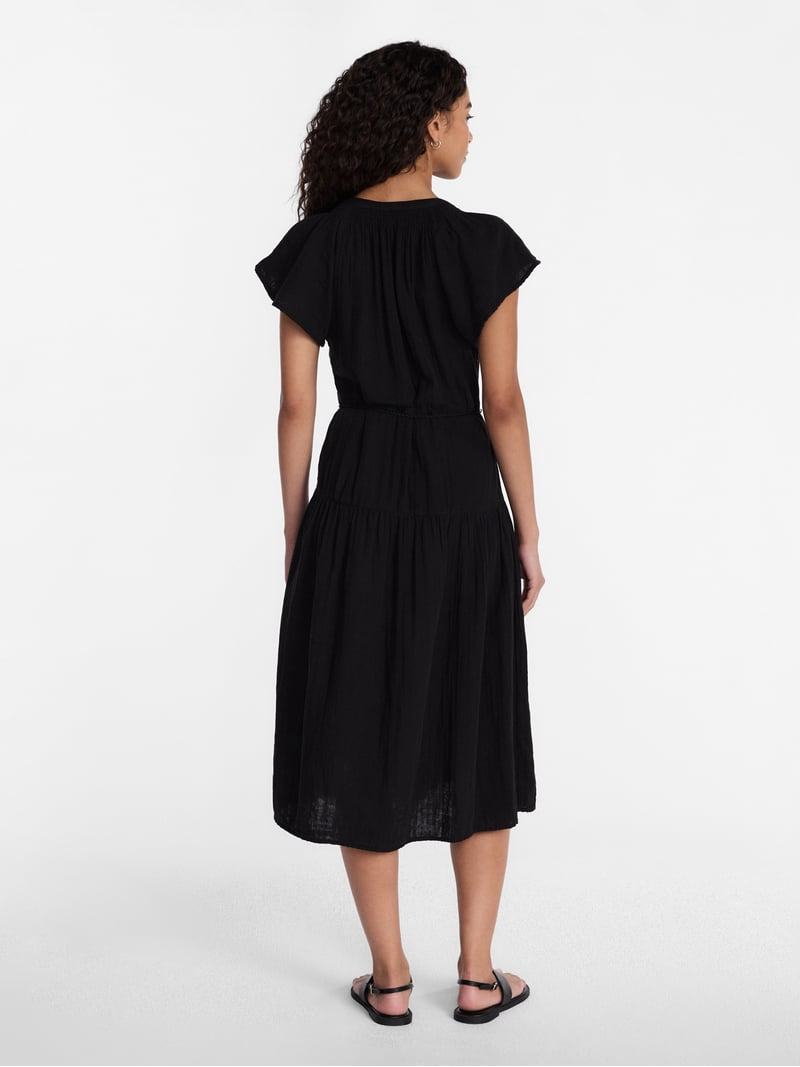 eve double cloth midi dress BODEN Eve Double Cloth Midi Dress