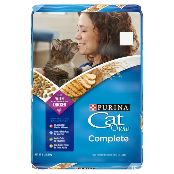 Purina Cat Chow High Protein Dry Cat Food Complete 15 Lb Bag Walmart Com
