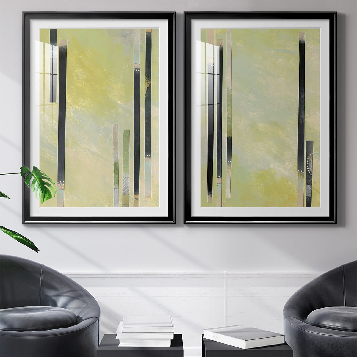 Wexford Home Neutral Assemblage I Premium Framed Print, 26.5" x 36.5" - Ready to Hang, Black (Set of 2)